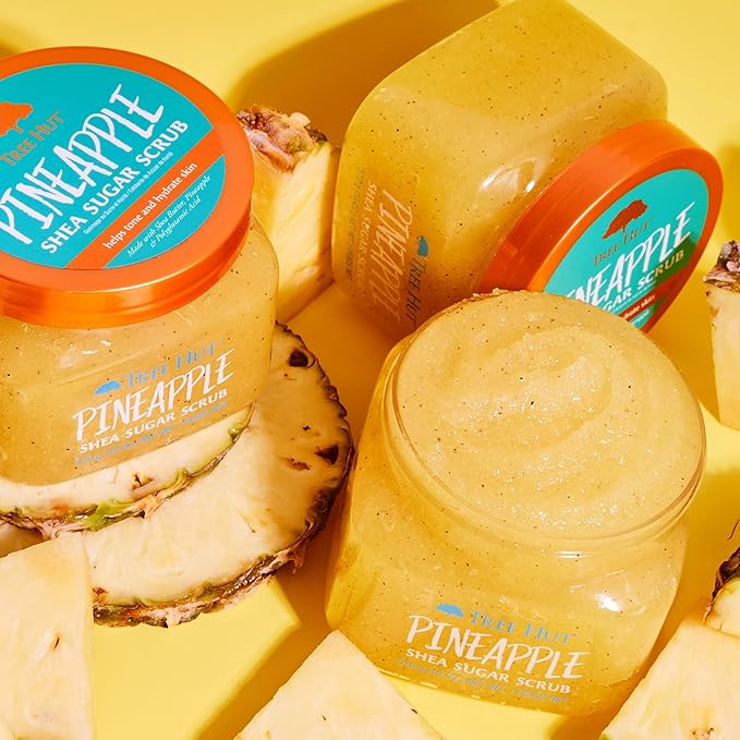 Tree Hut Pineapple Shea Sugar Scrub | Exfoliating Body Scrub Removes Dead, Dry Skin for a Soft & Hydrated Feel | Nourishing Essential Body Care | 18 fl oz.