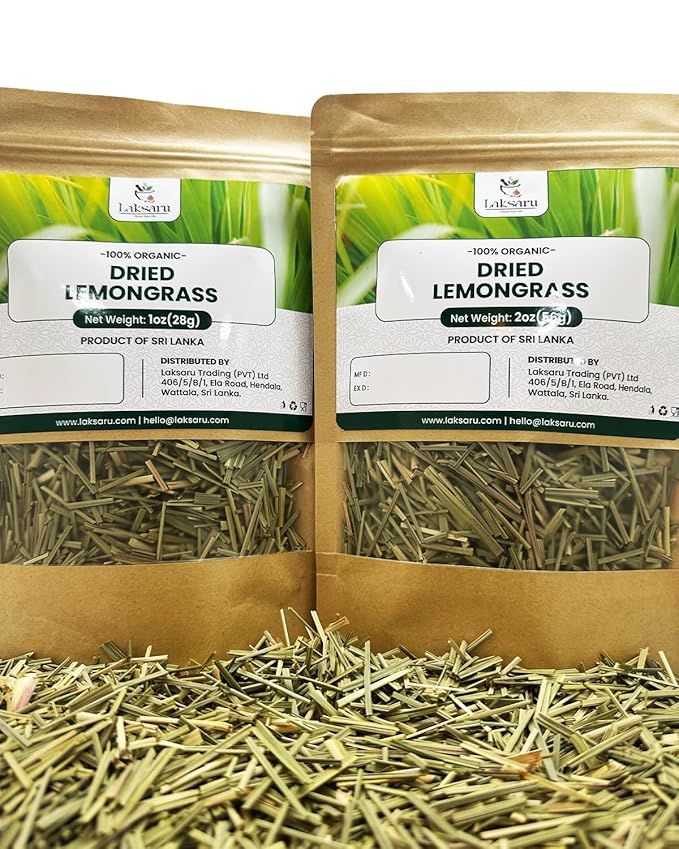 Premium Dried Lemongrass Loose Leaf – 2 oz | 56g | 100% Natural Herbal Tea | Fresh, Citrusy & Aromatic | Perfect for Teas, Cooking, Cocktails & Wellness | Caffeine-Free & Rich in Antioxidants | Product from Sri Lanka
