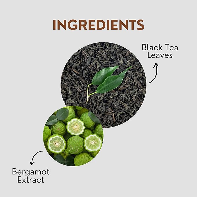 Tealeaf & Co. Earl Grey Black Tea Blended with Bergamot Extract (Loose Leaf Form) - Premium Sweet & Sour Flavored Tea - Contains Low Caffeine - Upto 50 Servings (3.52oz/100gm)