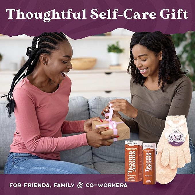 Purple Canyon Moisturizing Socks & Gloves and Heel Balm Foot Care Kit | Peach Socks and Gloves Infused with Aloe Vera and Vitamin E | Cracked Heel Treatment for Self Care