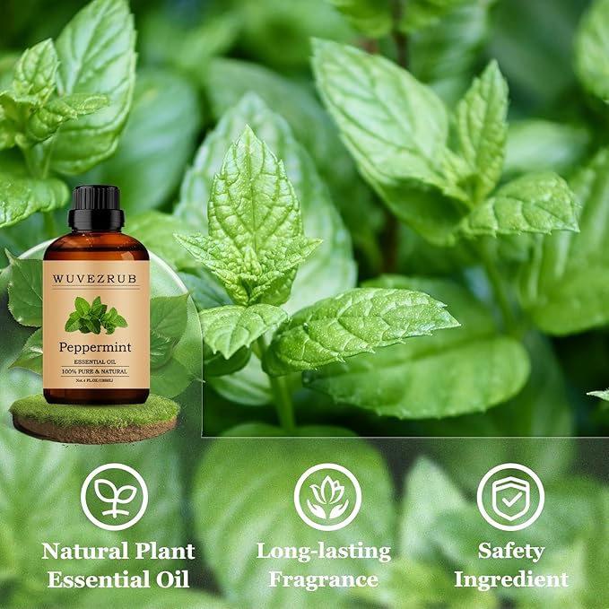 Peppermint Essential Oils 120ML, Pure Peppermint Essential Oil for Aromatherapy Diffuser - 4 Fl Oz