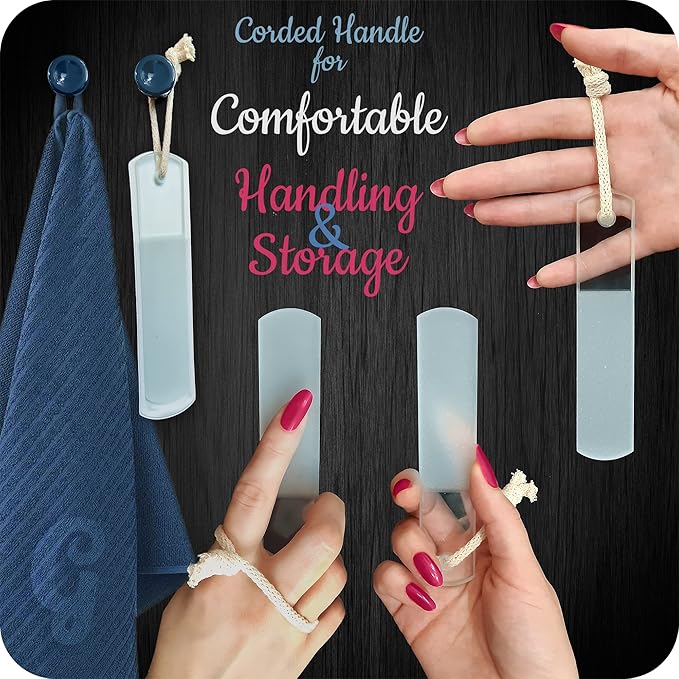 Genuine Czech Glass Foot File by GLADZY - Gentle Callus Remover Foot Rasp, Pedicure & Spa Rough Skin Scrubber, Two-Sided Etched Different Grit Surface, Professional Toenail & Heels Care, Made in EU