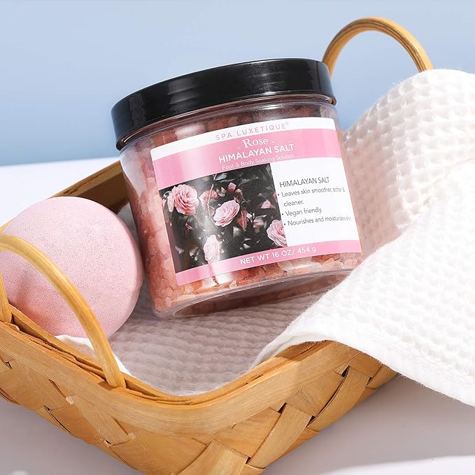 spa luxetique Bath Salts for Soaking, Spa Luxetique Epsom Salts Gifts Set for Women, 3.17lbs Bath Salts for Women, Epsom Salts for Soaking, Mother's Day Christmas Gifts for Woman Mom
