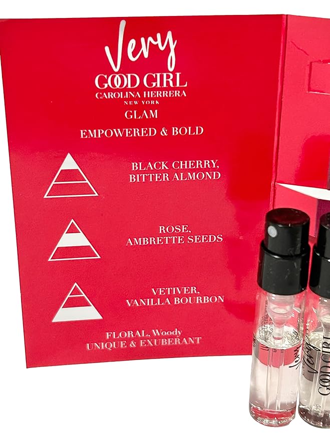 Carolina Herrera Very Good Girl GLAM PARFUM Sample Spray Perfume WOMEN 1.5 ml / 0.05 fl oz (Set of 3) Clear