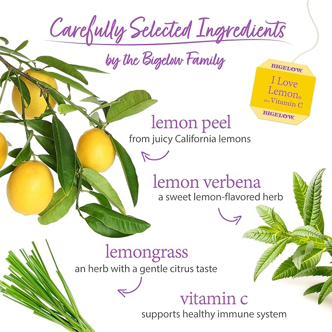 Bigelow I Love Lemon Herbal Tea, 20 ct