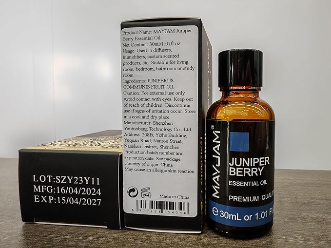 Juniper Berry Essential Oil 30ML/ 1.01FL.OZ, MAYJAM Pure Juniper Berry Oil for Massage, Diffuser, Soap Making, Long Lasting Scents