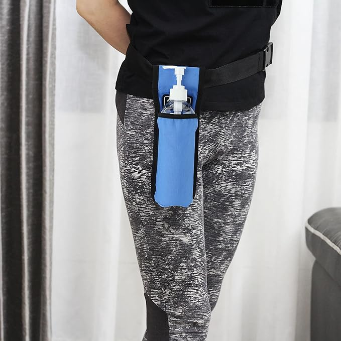 Massage Bottle Bag Massage Therapist Holster Massage Lotion Holster Massage Oil Holster(YR-1KD-Blue)