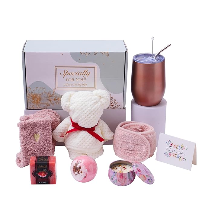 Spa Gift Baskets for Women,Luxury Self Care Gifts for Mom,Get Well Soon Gifts for Friend,Thank You Relaxing Box Gifts for Women 20th,30th,40th,50th,60th 70th 75th Birthday,Anniversary