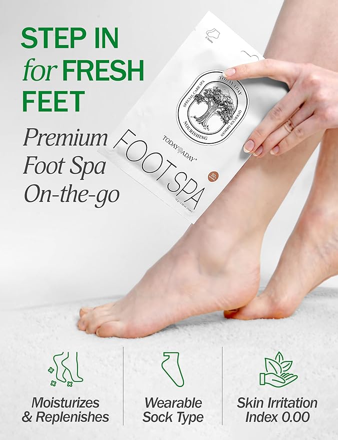 Moisturizing Foot Mask for Dry Cracked Feet | Hydrating at Home Foot Spa Kit Baby Feet Foot Peel Cracked Heel Repair w/Natural Ingredients | No More Dry Rough Calloused Feet (5 Pairs)