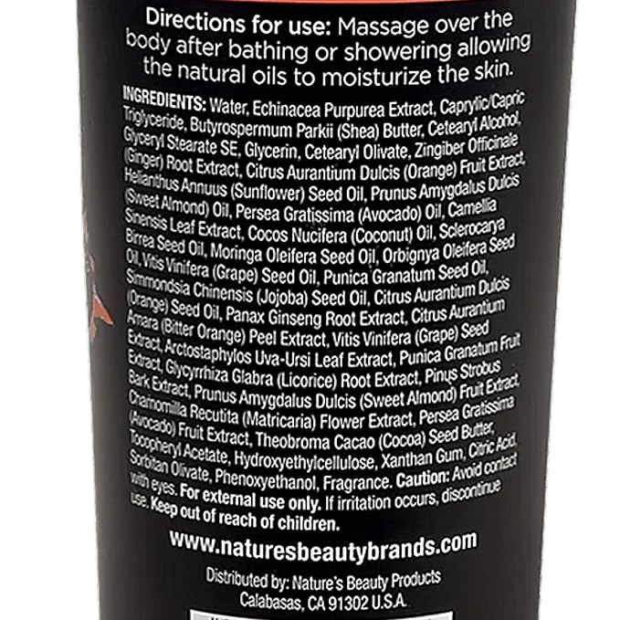 Nature's Beauty Orange Ginger Detox Body Lotion Multi-Pack - Lightweight, Non-Greasy Moisturizer, Improve Skin Tone+Texture Made w/Vitamin C, Sunflower + Almond + Avocado Oils 8 oz (2 Pack)