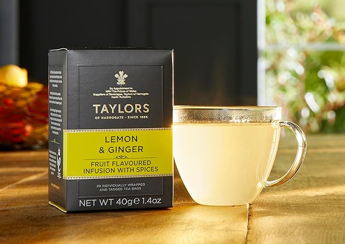 Taylors of Harrogate Lemon & Ginger Herbal Tea, 20 Count (Pack of 6)
