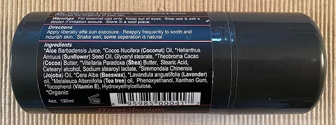 Skin Care Lavender After Sun Lotion with Soothing Aloe, Tea Tree Oil and Cocoa Butter