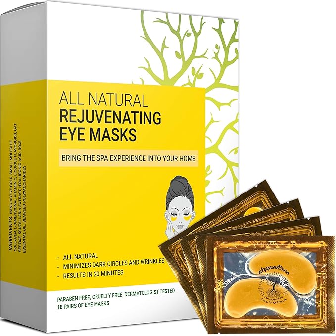 Doppeltree Golden Self-care Bundle: Gold Face Mask + Gold Lip Mask + Gold Eye Mask