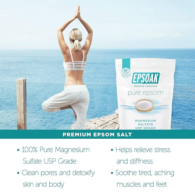 Epsoak Epsom Salt 12 lbs. USP Magnesium Sulfate (Qty. 6 x 2 lb. Bags)