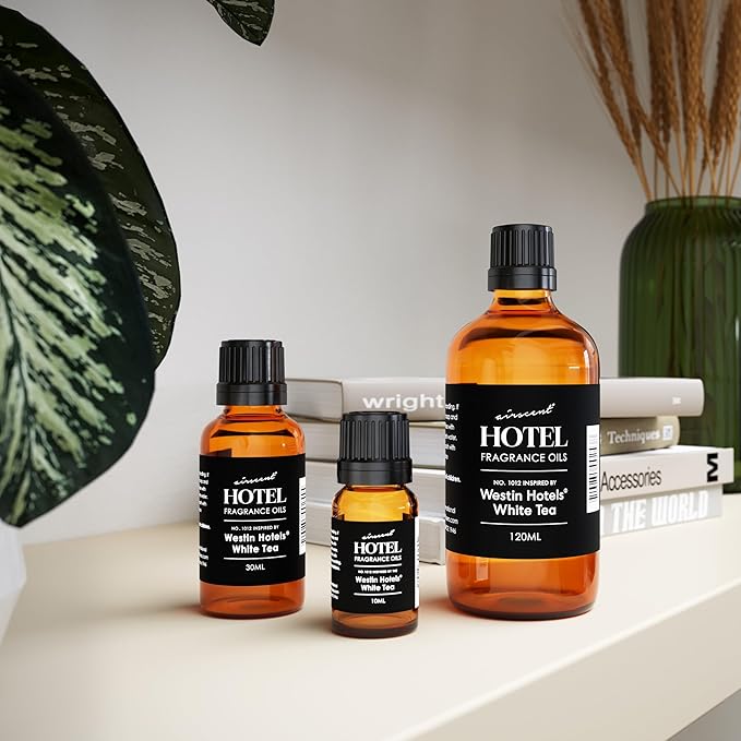 AirScent Hotel Diffuser Oil Inspired by Westin White Tea Hotel Scent - Fragrance Oil No. 1012 for Ultrasonic and Waterless Diffusers and Crafting - 30 mL, 1 fl oz Glass Dropper Bottle