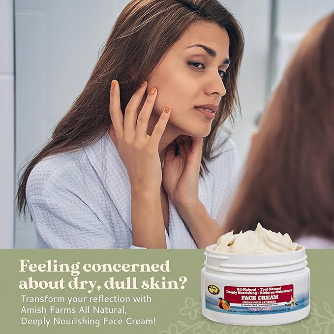 Amish Farms Tallow Face Cream - Handcrafted Beef Tallow for Skin Moisturizer Infused with Natural Ingredients, Orange & Vanilla Oils, 100% Grass-Fed Beef Tallow for Hydrated & Radiant Skin (50g Jar)
