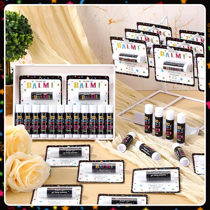 5 Pack Employee Teacher Appreciation Gifts Lip Balms Bulk Staff Team Thank You Gifts for Women Men Employee Coworkers Staff Teachers Volunteers Bulk Club Present You're the Balm