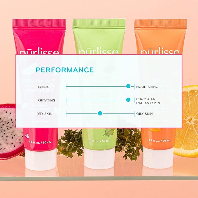 Purlisse Body Moisturizer Dragonfruit + Niacinaminde, Skin Lotion with Natural Extracts to Improve Texture and Protect Complexion, 1.74 oz