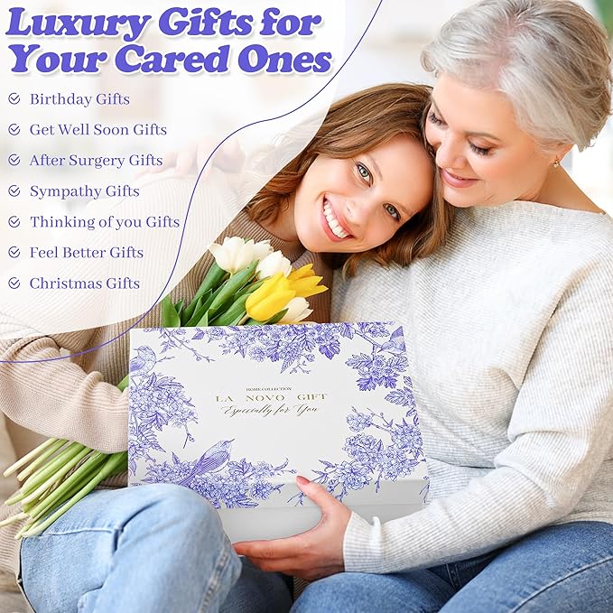 Get Well Gifts for Women, Thinking of You Gift Basket, Relaxing Spa Self Care Package with Blanket, Unique Luxury Birthday Idea for Mom Her Best Friends Sister Wife