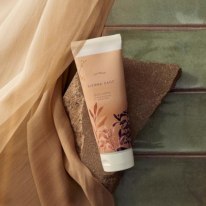 Thymes Sienna Sage Body Scrub - Moisturizing and Exfoliating Body Scrub for Skin Care Routine (7 Fl Oz)