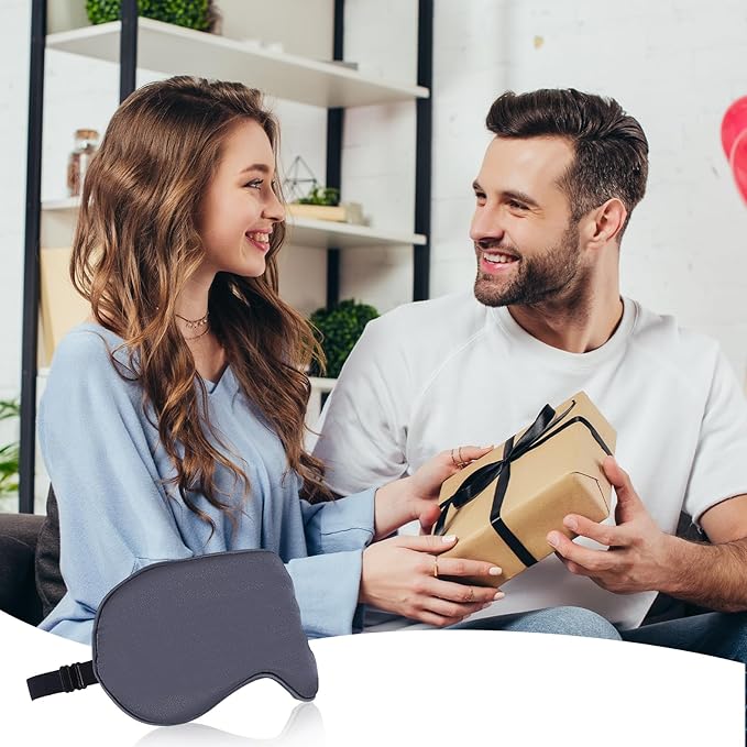 USB Electric Heated Eye Mask for Dry Eyes & Migraines - Adjustable Temperature (36-60℃) & Timer, Silk Washable Cover, USB-Powered Carbon Fiber Therapy