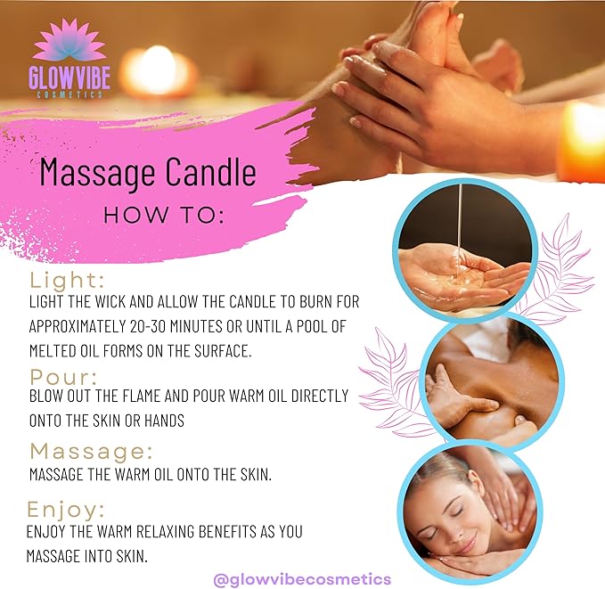 Vanilla Amber Massage Oil Candle with Pour Spout - 6oz - Coconut Oil Based, 72000, Black