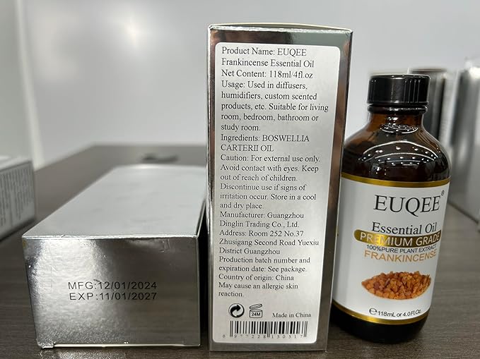 Frankincense Essential Oil 118ml Large Bottle Pure Frankincense Oil with Glass Dropper Greatect for Aromatherapy, Diffuser, Sopa Making - 4 Fl.Oz