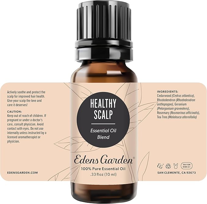 Edens Garden Healthy Scalp Essential Oil Blend- 100% Pure Premium Grade, Undiluted, Natural, Therapeutic, Aromatherapy, The Best for Skin, Face, Hair 10 ml (.33 fl oz)