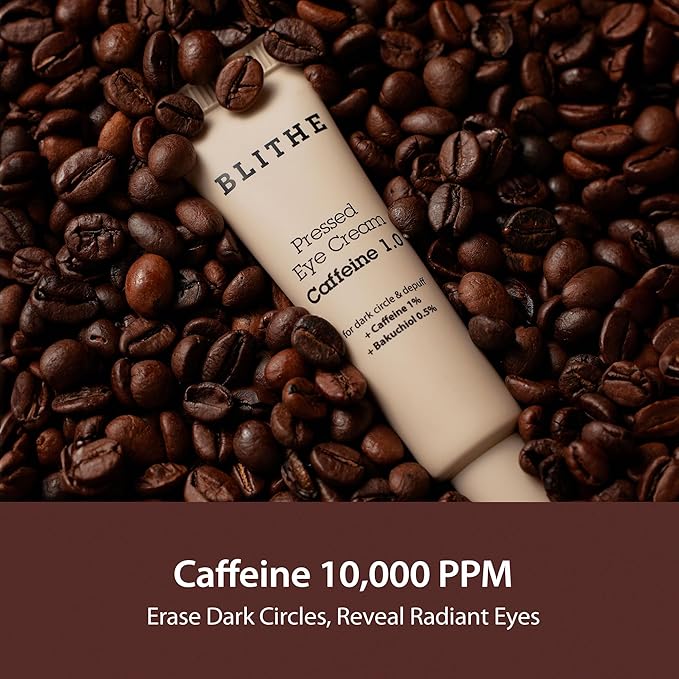 BLITHE Skin Care Solution Bundle – Caffeine Eye Cream, Pressed Serum Tundra Chaga, Vital Treatment 6 Calming Leaves