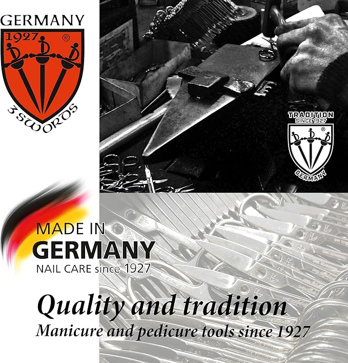 3 Swords Germany - brand quality 10 piece manicure pedicure grooming kit set for professional finger & toe nail care scissors clipper fashion leather case in gift box, Made by 3 Swords (00286)