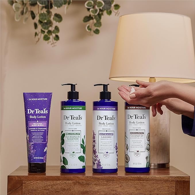 Dr Teal's Body Lotion, Eucalyptus & Spearmint & Essential Oils, 18 fl oz (Pack of 3)