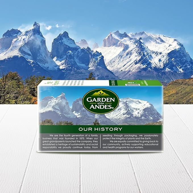 Garden Of The Andes Pure Peppermint Herbal Tea -20 Individually Wrapped Tea Bags - Caffeine Free
