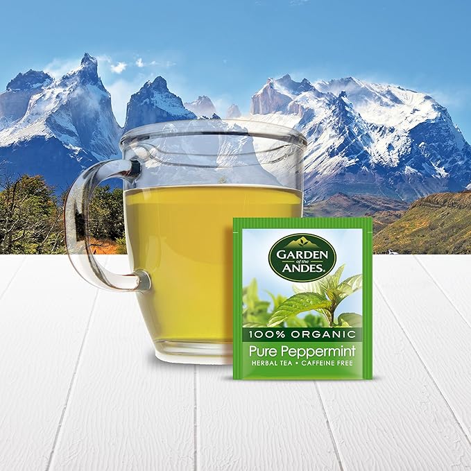 Garden Of The Andes Pure Peppermint Herbal Tea -20 Individually Wrapped Tea Bags - Caffeine Free