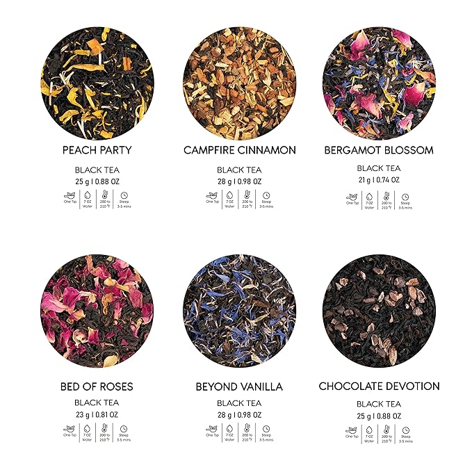 BREWIX, Discover Bliss Premium Black Tea Christmas Gift Box (5.29oz/ 75+ Cup) | Tea Gift Sets For Tea Lover |6 Unique Black Tea | Best for Birthdays, Anniversaries & Holidays