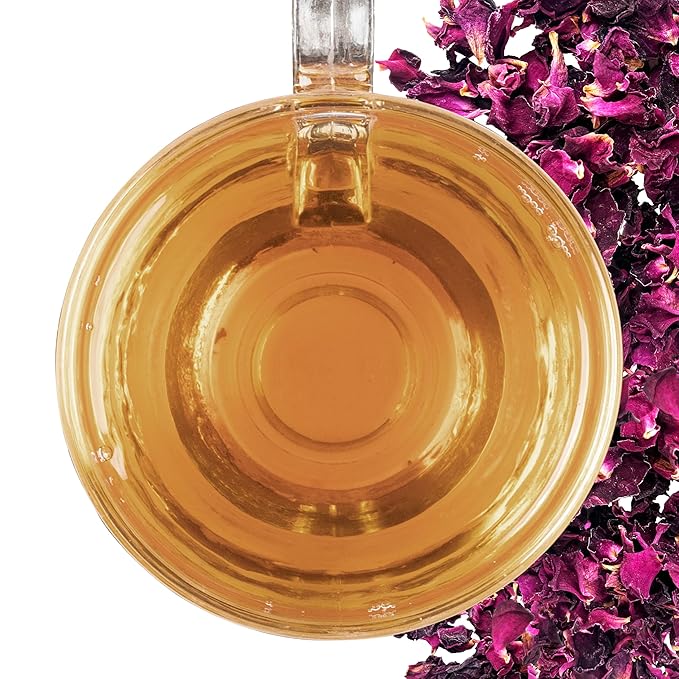 BREWIX, Pure Dried Rose Petals Loose Tea (25+ Cups,1.76oz/50g) Edible Flowers for Cocktails,Garnishing & Drinks, Tea,Baking,Desserts,Bread,Cake,Bath,DIY Skincare Edible Rose Petals in Resealable Bag