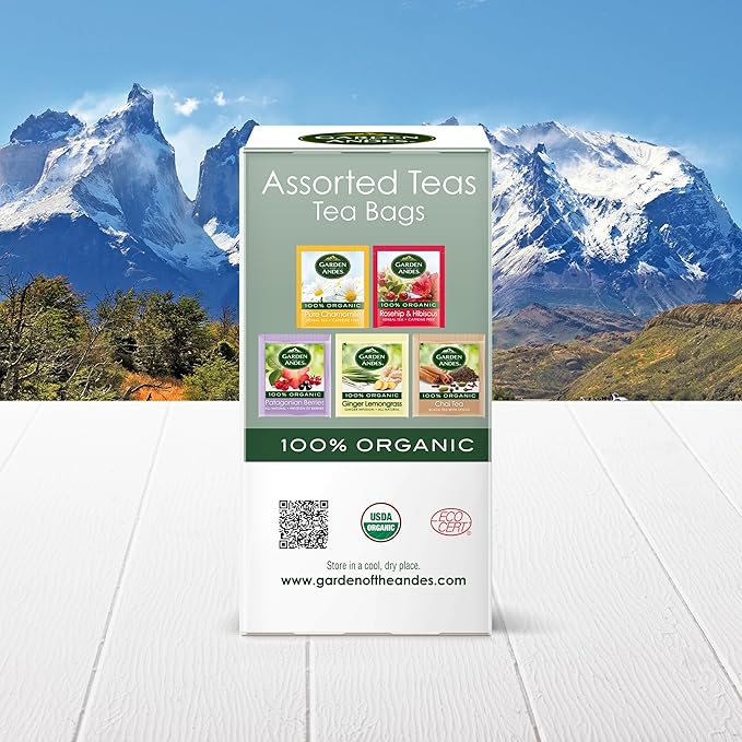 Garden Of The Andes Assorted Teas -20 Individually Wrapped Tea Bags - Caffeine Free