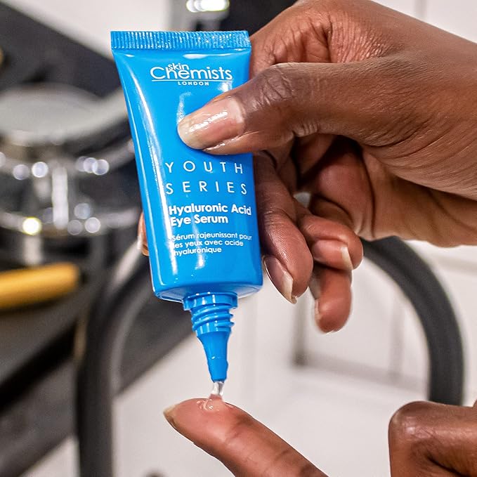 Skin Chemists Hyaluronic Acid 1% Eye Serum | Replumps, Brightens And De-Puffs Eyes | 0.5 Fl Oz (Pack of 2)