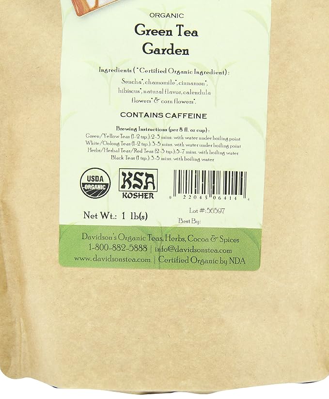 Davidson's Tea Bulk, Green Tea Garden, 16 Ounce