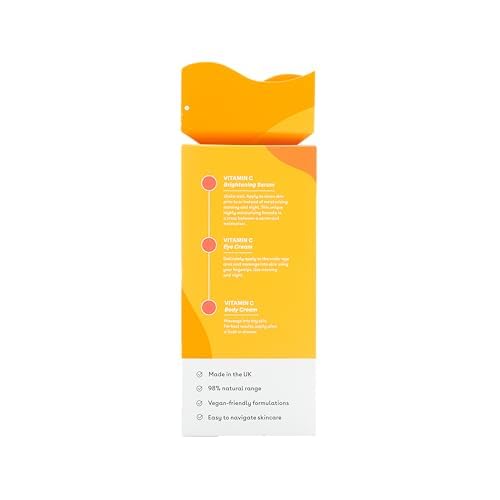 Glow Heroes Skincare Giftset - A Trio with Vitamin C Serum 30ml, Eye Cream 15ml & Body Cream 50ml - Rejuvenate - Vegan & Cruelty-Free, Made in UK