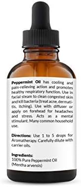 NaturoBliss Peppermint Essential Oil, 100% Pure and Natural Therapeutic Grade, Premium Quality Peppermint Oil, 4 fl. Oz - Perfect for Aromatherapy and Relaxation