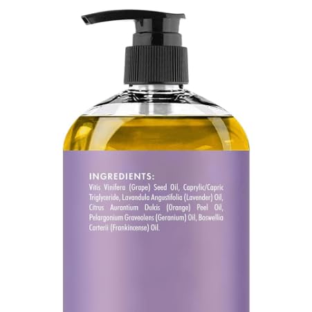 MAJESTIC PURE Lavender Massage Oil - Invigorating, Refreshing, and Relaxing - Massage, Made with Natural Oils - for All Skin Types - Men and Women - 8 fl oz