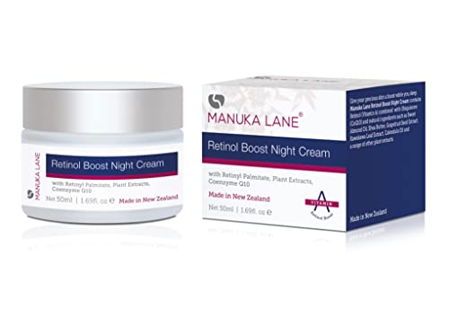 Retinol Boost Night Cream for Face and Neck with Sweet Almond Oil, CoQ10, Plant Extracts & Vitamin A | Plant Based Formula | Carefully formulated to keep your skin young and healthy!