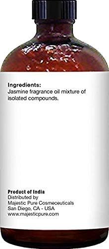 MAJESTIC PURE Jasmine Essential Oil | 100% Pure and Natural Jasmine Oil | Premium Grade Essential Oils for Hair Care, Home Diffusers, Skin, Aromatherapy, Massage and Humidifiers | 4 Fl Oz