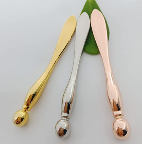 WOIWO 1 PCS Metal Cosmetics Dipping Spoon Cream Shovel Spoon Beauty Mask Small Spoon Eye Cream Stick (gold)