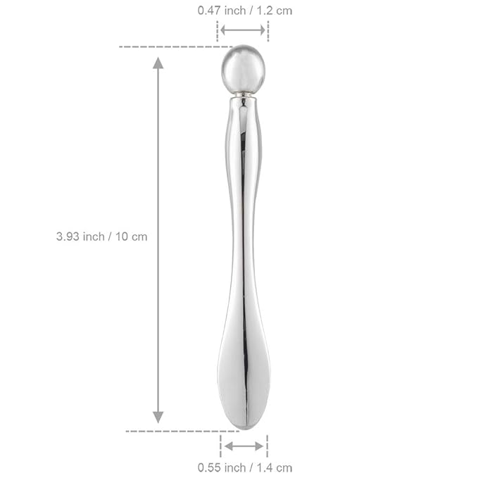 LISAPACK 2PCS Metal Eye Cream Applicator Wand Stick, Massager Tool for Facial Massage, Reduce Puffiness (Silver)