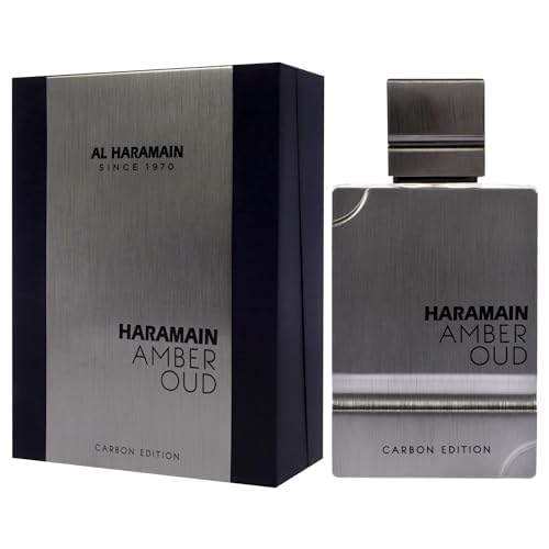 Al Haramain Amber Oud Carbon Edition Eau De Parfum Spray 60ml (2.0 oz) - Long-Lasting Men’s Cologne, Woody Aromatic Arabian Perfume with Premium Arabic Fragrance for Men