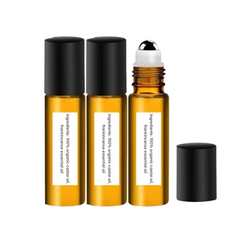 Rollerball Castor Oil And Frankincense, 10 ML Castor Oil And Frankincense Eye Roller, Castor Oil Frankincense Rollerball Under Eye, Castor Oil Roller Ball (3pcs)