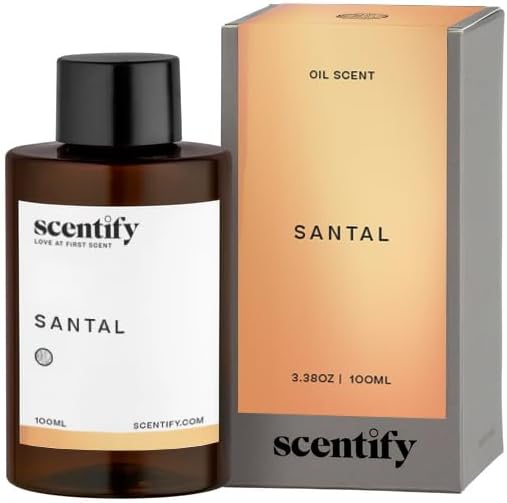 Scentify Santal Aroma Oil Refill Scent for Oil Diffusers - Iris, Amber, Sandalwood, Cedar Scents - Luxurious Relaxing Aromatherapy Diffuser Fragrance 100ml, 3.38 oz