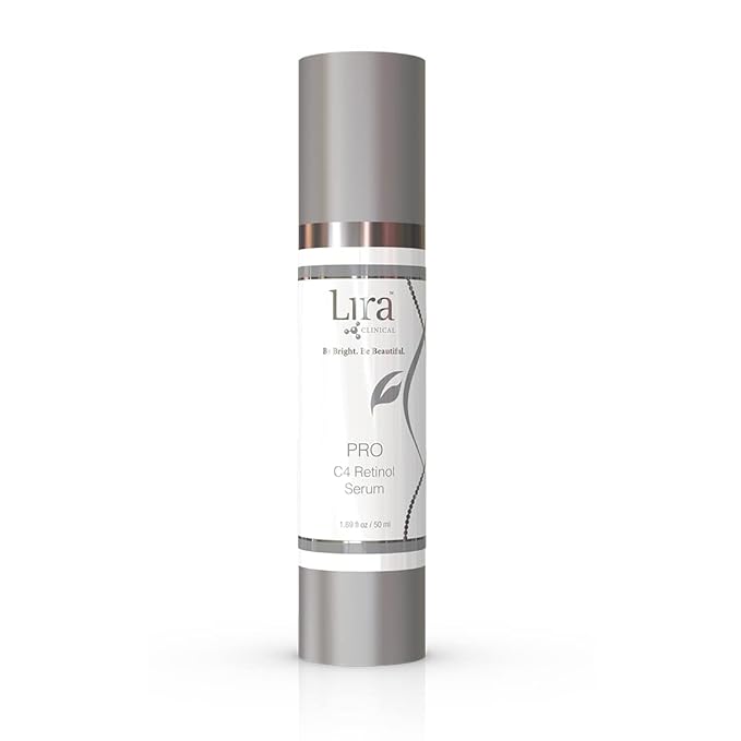 Lira Clinical PRO C4 Retinol Serum - Face Serum with Plant Stem Cells - Vitamin C Brightening Serum with Licorice and Olive Extract - 1.69 Ounce