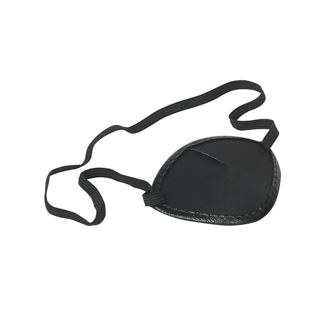 Flents Eye Patch, Black, Concave Shape for Pressure-Free Comfort, One Size Fits Most, Lightweight & Adjustable Strap, Ideal for Eye Protection, Amblyopia Treatment, or Post-Surgery Recovery